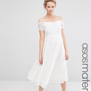 Asos Maternity Lace Bardot Dress